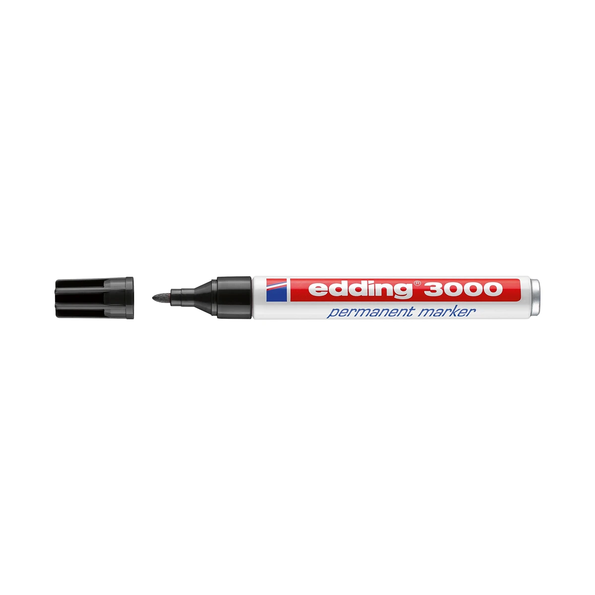 Marcador edding 3000 preto permanente-ponta redonda 3 mm