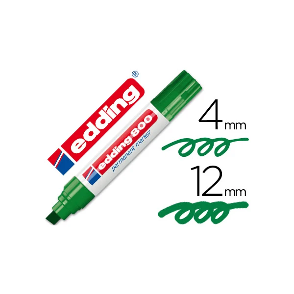 Marcador edding marcador permanente 800 verde -ponta biselada 12 mm