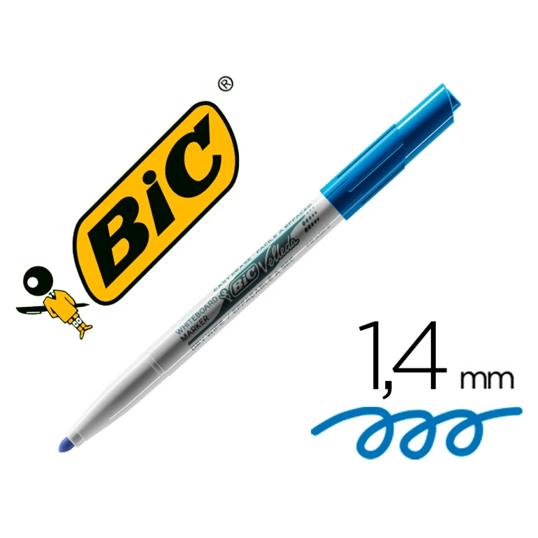 Marcador bic velleda para quadro branco - azul ponta redeonda 2 mm