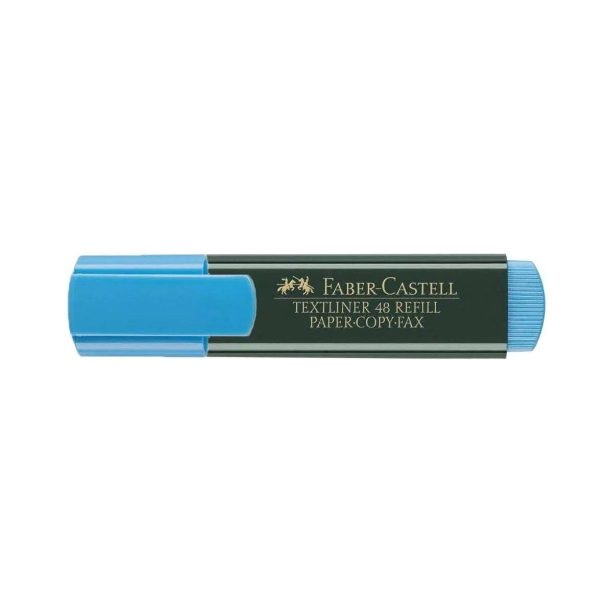 Caneta Marcadora Fluorescente Faber-Castell Textliner 48 - Ponta Biselada - Traço entre 1,2mm e 5mm - Tinta à Base de Água - Cor Azul