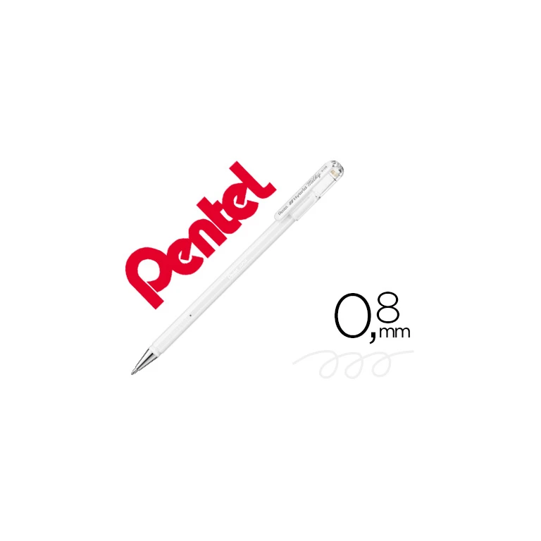 Roller pentel k108 branco pastel 0,8 mm - 12 unidades