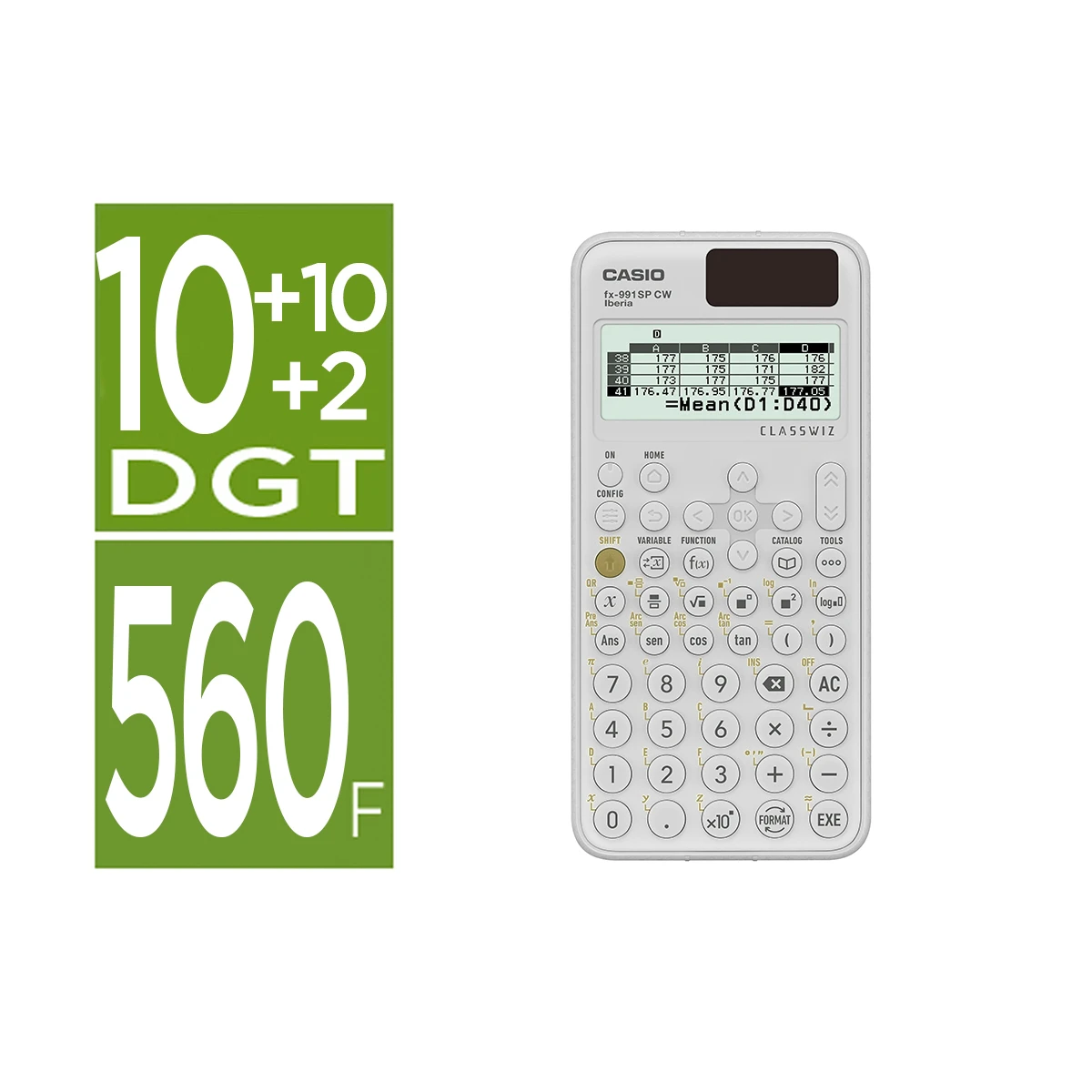 Calculadora casio fx-991sp cw iberia classwiz cientifica 560 funciones 9 memorias 10+2 digitos 5 idiomas com capa