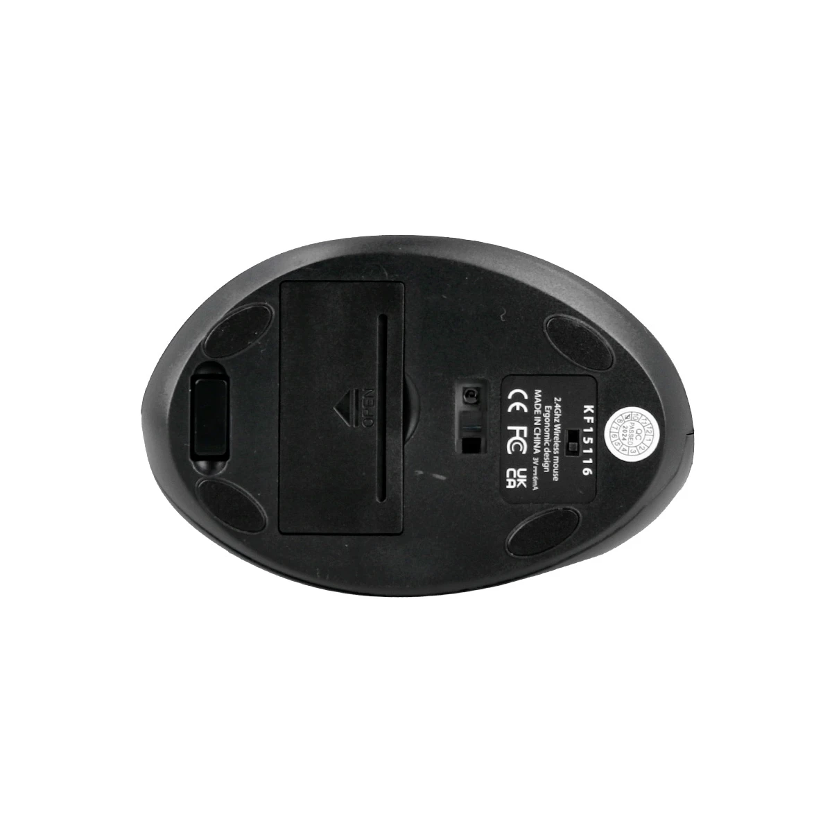 Rato q-connect otico sem fios ergonomico vertical dpi 800/1200/1600 pilha aa preto