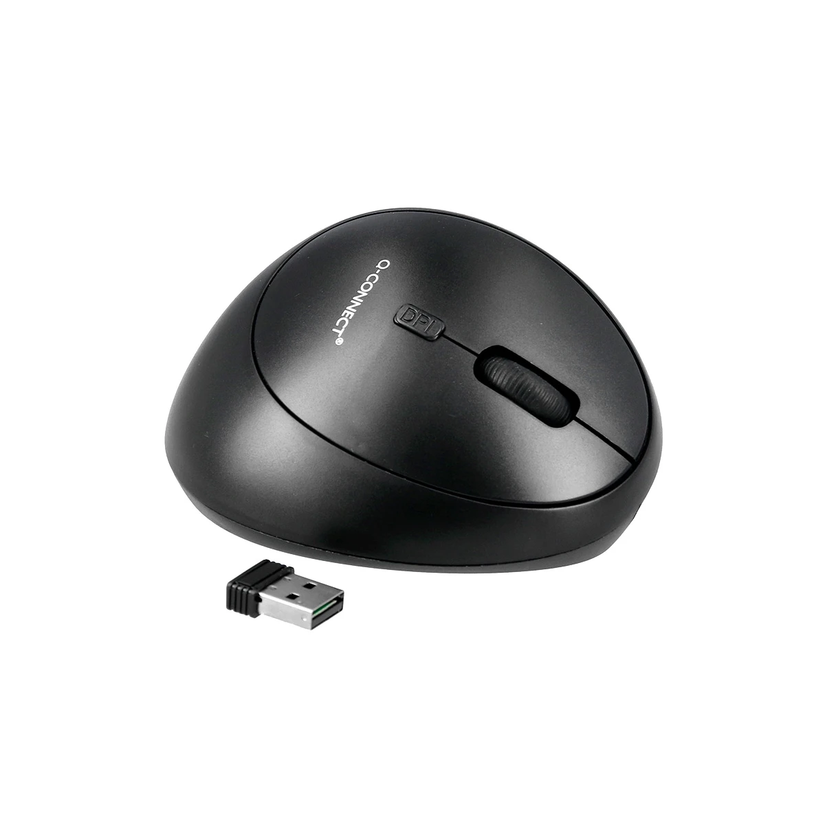 Rato q-connect otico sem fios ergonomico vertical dpi 800/1200/1600 pilha aa preto