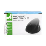 Rato q-connect otico sem fios ergonomico vertical dpi 800/1200/1600 pilha aa preto