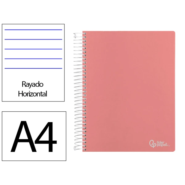 Cuaderno espiral liderpapel a4 micro witty tapa dura 120h 90gr horizontal 8mm 5 bandas 4 taladros colores surtidos