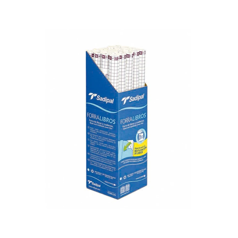 Rolo plastico adesivo sadipal 0.33x1.50 mt 50 mc forra livros removivel 1 ano - 25 unidades