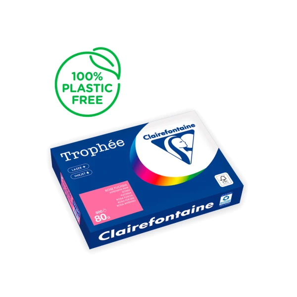 Papel cor trophee a4 80 gr rosa fuscia intenso embalagem de 500 folhas