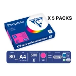 Papel cor trophee a4 80 gr rosa neon embalagem de 500 folhas