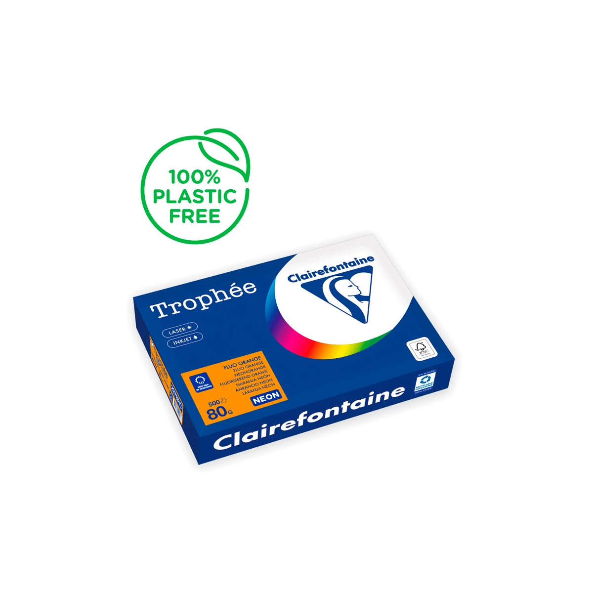 Papel cor trophee a4 80 gr laranja neon embalagem de 500 folhas