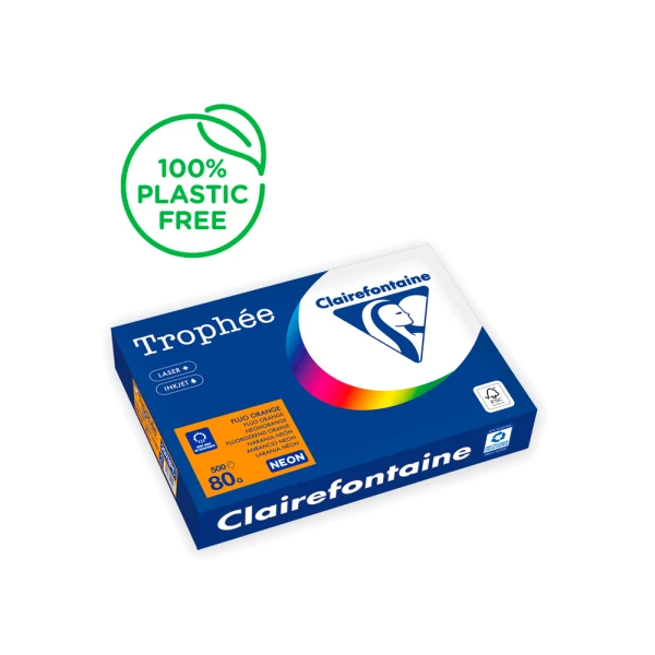 Papel cor trophee a4 80 gr laranja neon embalagem de 500 folhas