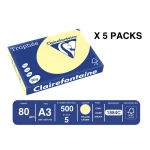 Papel cor trophee a3 80 gr canario pastel embalagem de 500 folhas