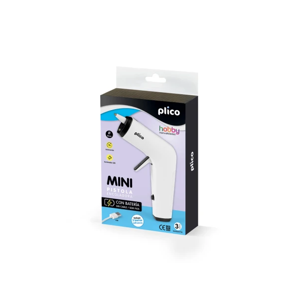Pistola termofusible plico mini con bateria