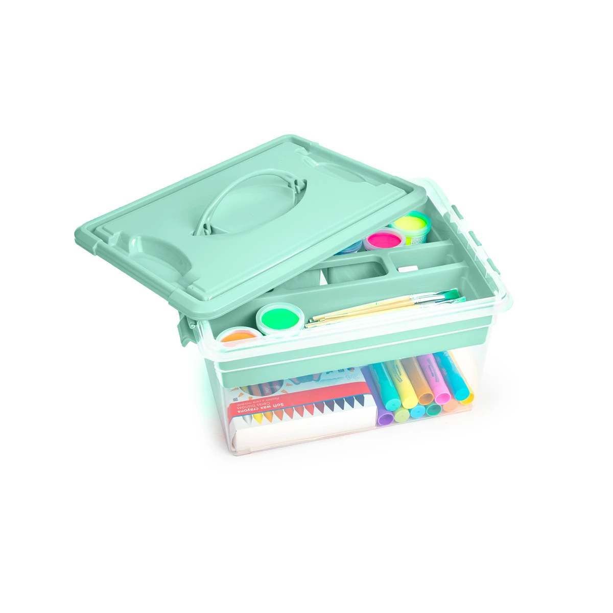 Caja organizadora plastico plasticforte n 9 con bandeja colores surtidos 27x34x18 cm
