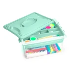 Caja organizadora plastico plasticforte n 9 con bandeja colores surtidos 27x34x18 cm