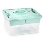 Caja organizadora plastico plasticforte n 9 con bandeja colores surtidos 27x34x18 cm