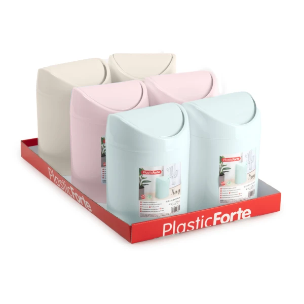 Papelera plastico plasticforte tiny sobremesa 1,4l colores surtidos 12,5x12,5x17,5 cm
