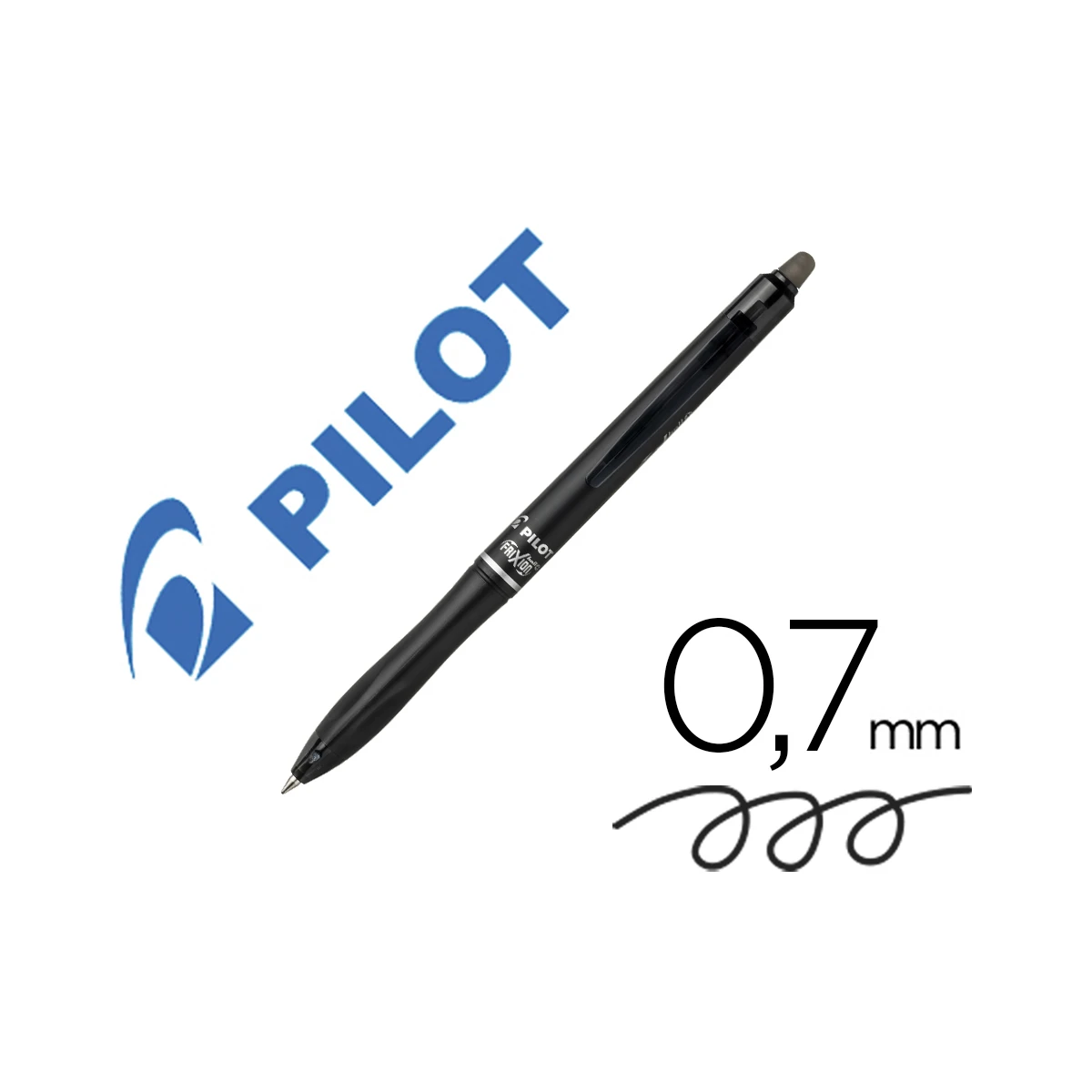 Boligrafo pilot frixion ball plus borrable 0,7 mm punta media negro - 10 unidades