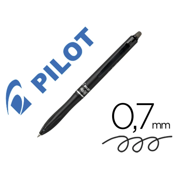 Boligrafo pilot frixion ball plus borrable 0,7 mm punta media negro - 10 unidades