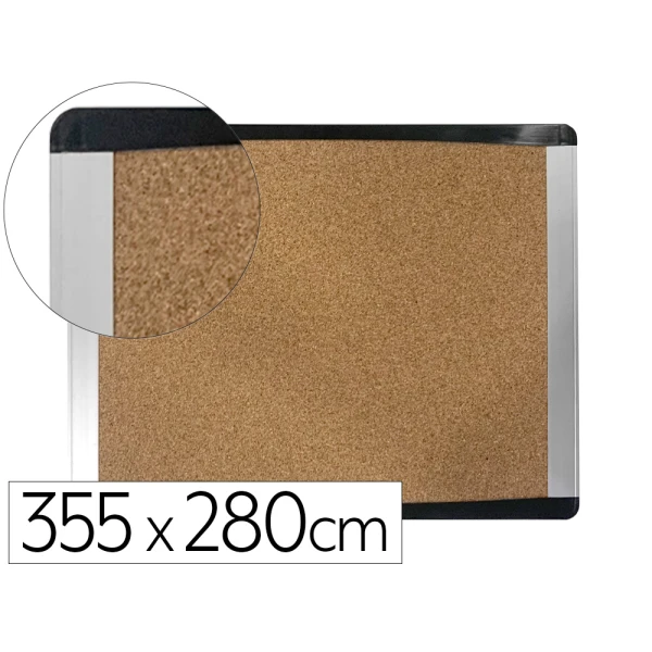 Pizarra corcho bi-office inka reciclado marco de aluminio 355x280 cm