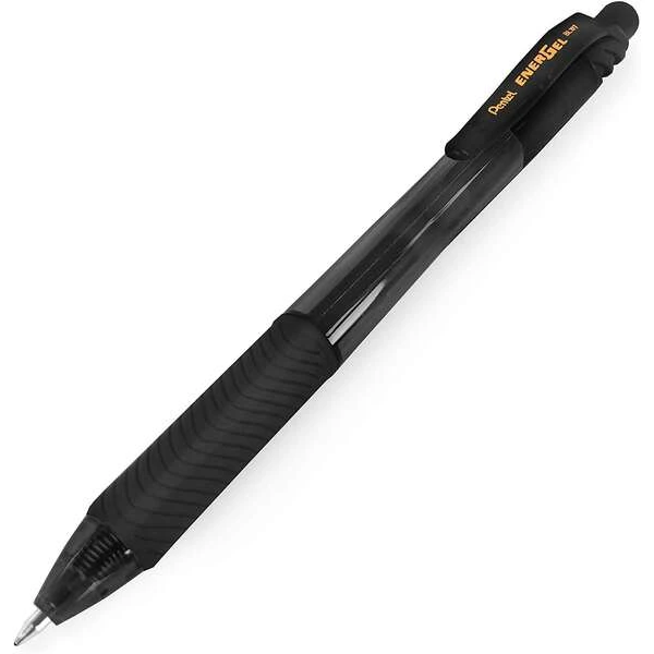 Caneta Esferográfica Retrátil Pentel Energel X - Ponta 0,7mm - Traço 0,35mm - Tinta Gel - Recarregável - Grip Grip - 50% Materiais Reciclados - Cor Preto