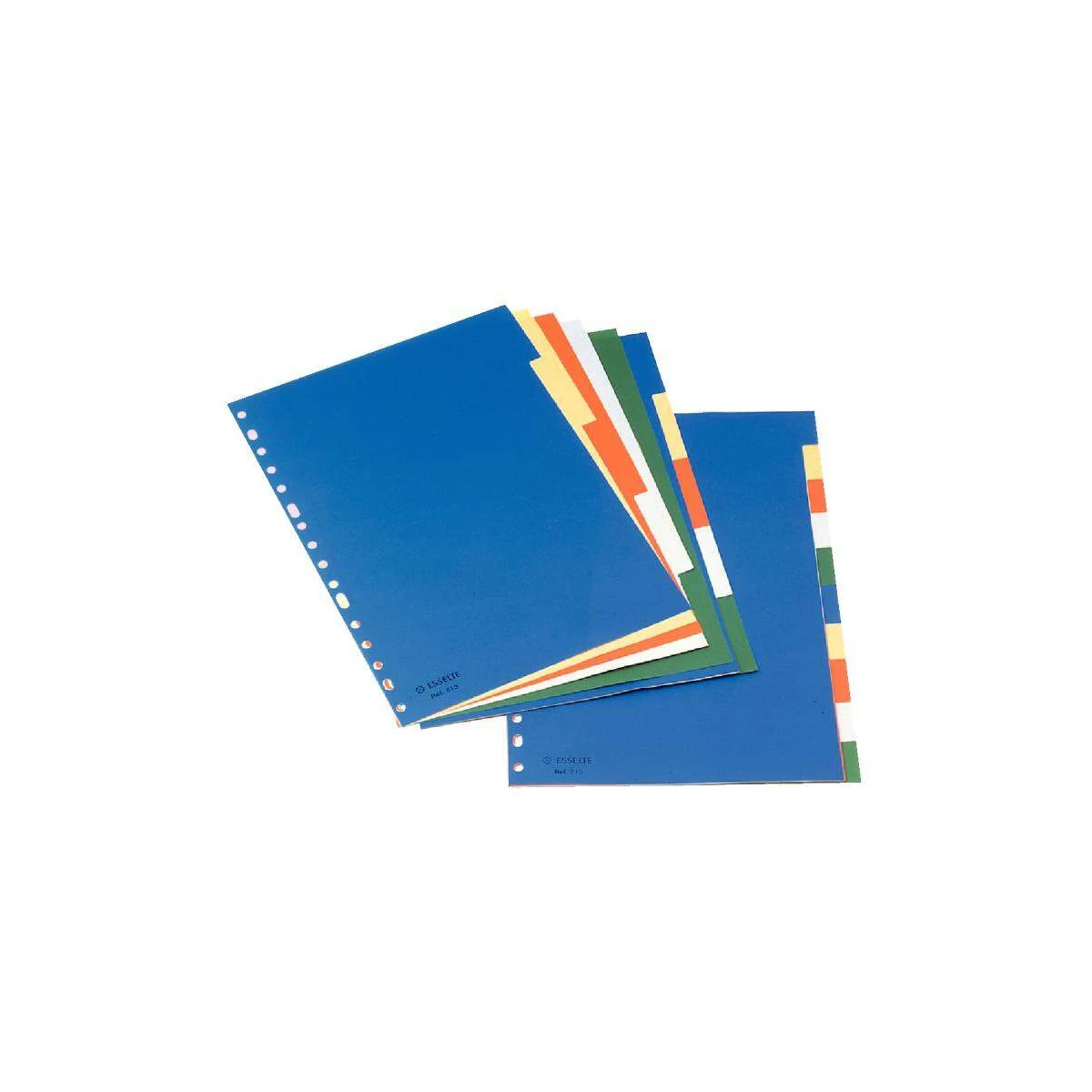 Divisores de plástico A4 Esselte com cartão de índice preto e branco - 5 abas - Multi-Punch - 5 cores
