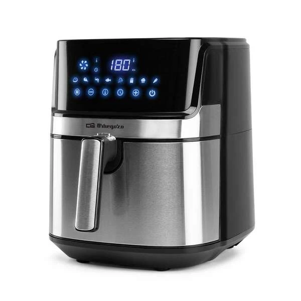 Fritadeira Orbegozo FDR 67 sem Óleo Saudável - 5,5 Litros - 1700W - 8 Programas de Cozinha - Tela Touch LED - Temporizador 60min - Segurança e Fácil Limpeza - Aço Inoxidável - Sem BPA