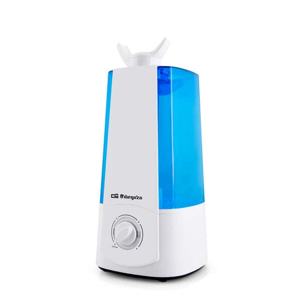 Umidificador ultrassônico de névoa fria Orbegozo HU 2031 - Regula a umidade - Purifica o ar - Cuidados com a pele - Saída dupla ajustável - Desligamento automático - Silencioso - Ideal para espaços de até 30 m²