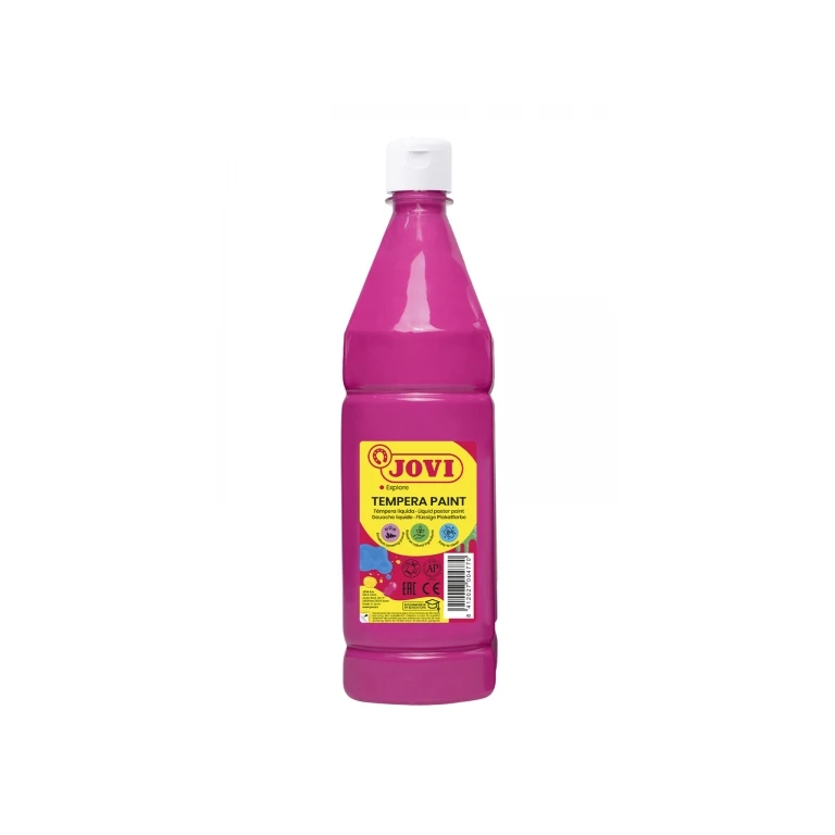 Jovi Tempera Paint Liquid Tempera 1000ml - À base de água - Pronto para uso - Alto poder de cobertura - Secagem rápida - Excelente desempenho - Fácil aplicação - Cor magenta
