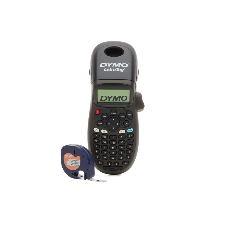 Tags impressas dymo letratag lt100h portatil - tela LCD - 6,8 mm/s - impressão de 2 lineas - memória para 9 tags