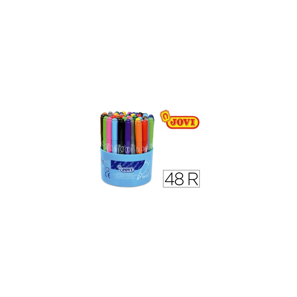 Boiao de 48 marcadores ponta grossa, com 12 cores de 4 cada cor, ponta de 13 mm jovi maxi
