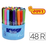 Boiao de 48 marcadores ponta grossa, com 12 cores de 4 cada cor, ponta de 13 mm jovi maxi