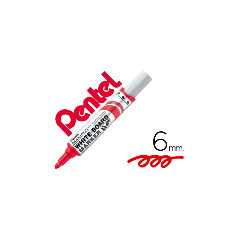 Marcador pentel mwl5m quadro br maxiflo vermelho - 12 unidades