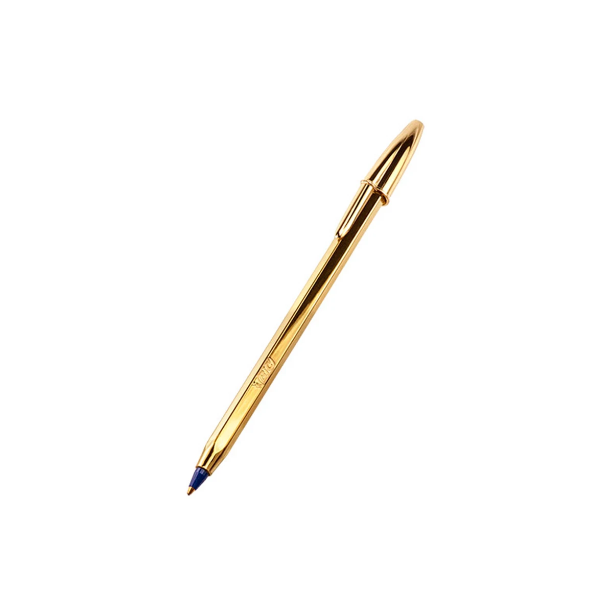 Esferografica bic cristal celebration ouro tinta azul unidade