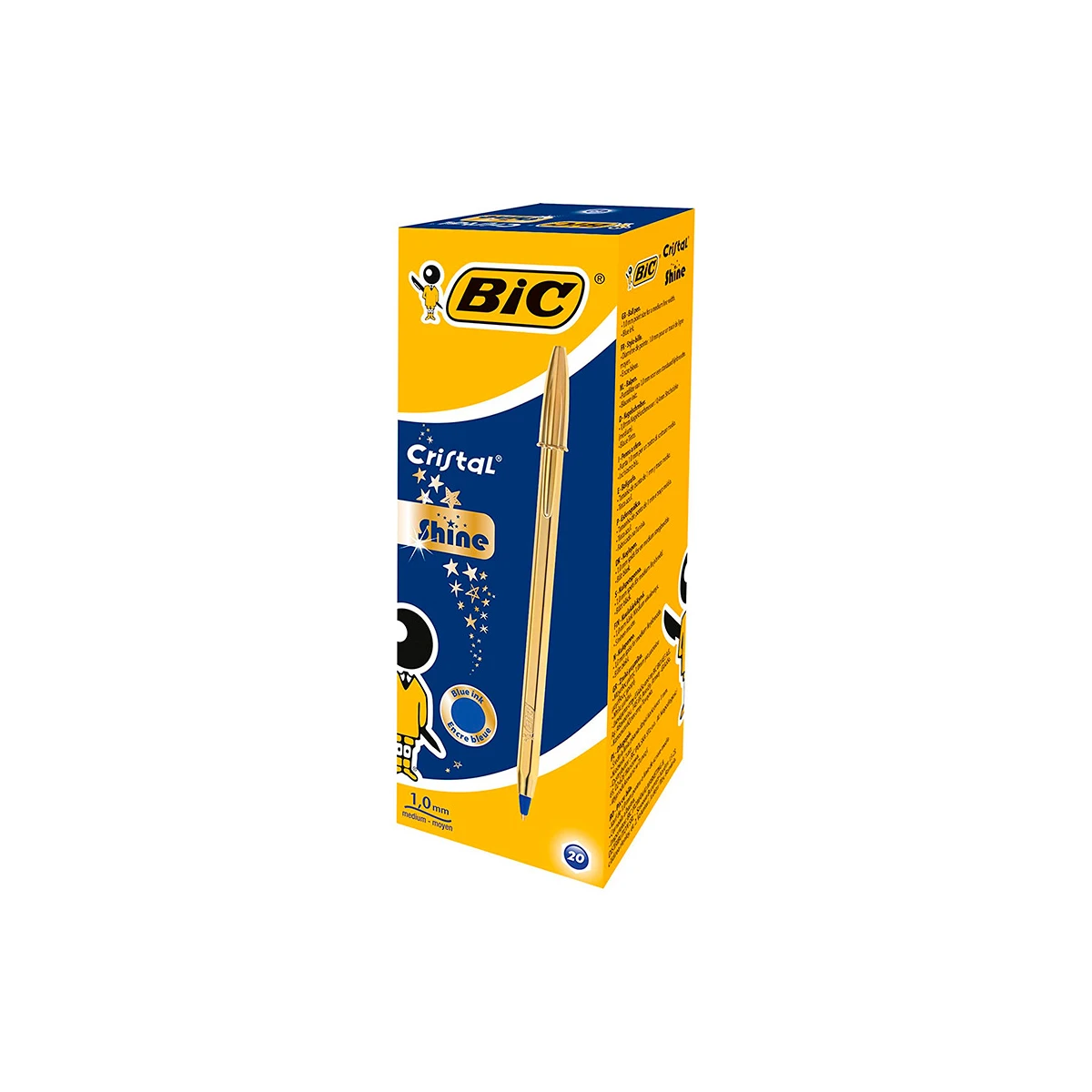 Esferografica bic cristal celebration ouro tinta azul unidade