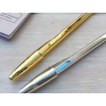 Esferografica bic cristal celebration ouro tinta azul unidade