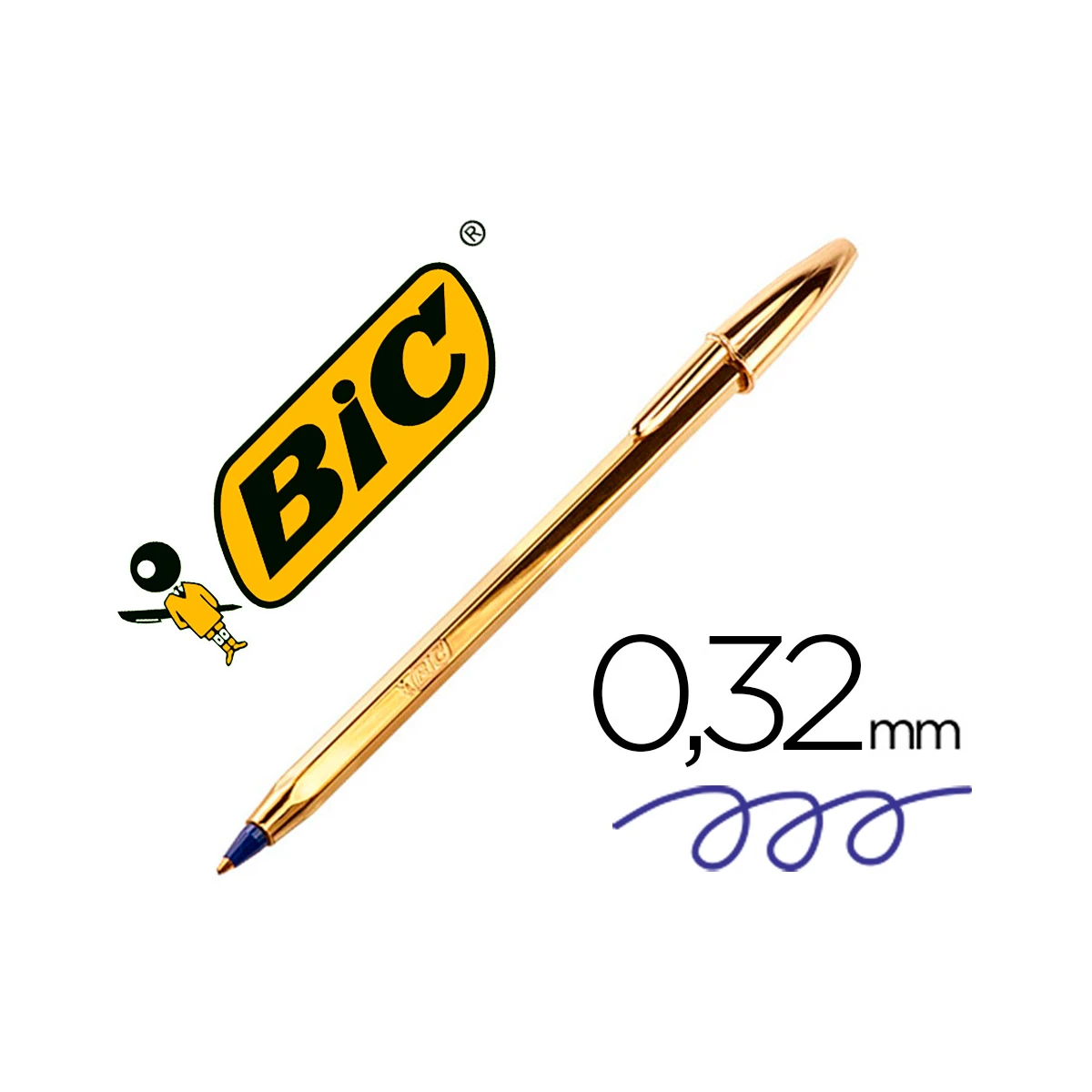Esferografica bic cristal celebration ouro tinta azul unidade