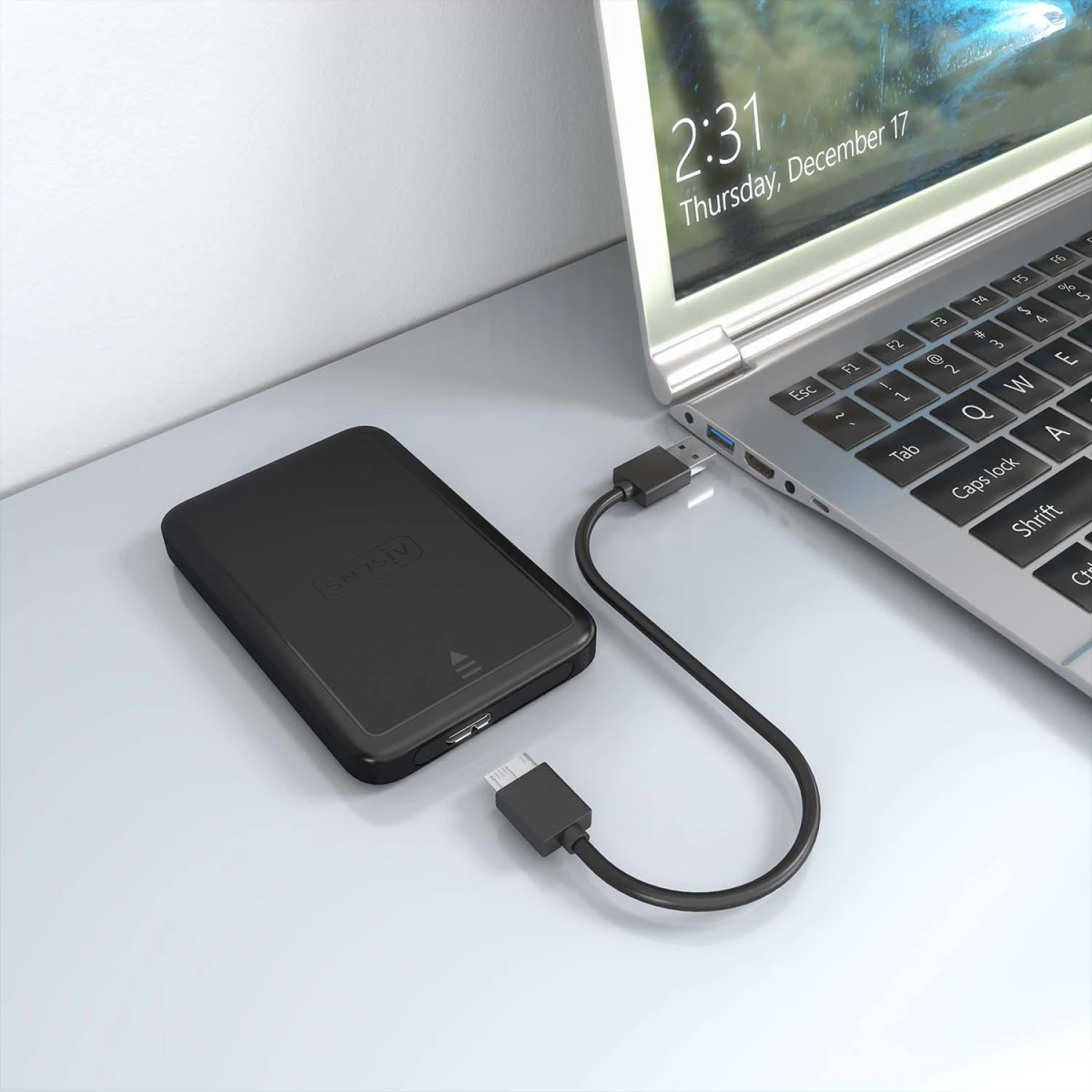 AISENS ASE-2519B Caixa para Discos Rígidos Compartimento HDD/SSD Preto 2.5"