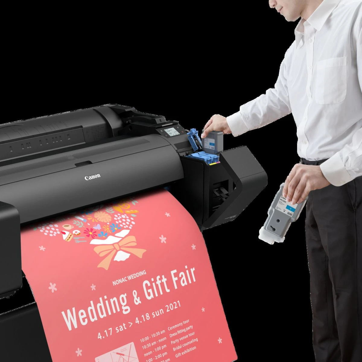 Canon imagePROGRAF GP-300 impressora de grande formato Wi-Fi Bubblejet Cor 2400 x 1200 DPI A0 (841 x 1189 mm) Ethernet LAN