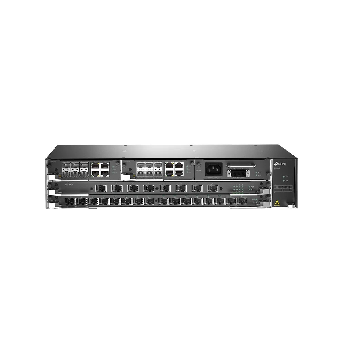 2U Chassis OLT - 2×Main Control Boards, each with 6× 10GBbps SFP+ uplink ports, 1x Gigabit RJ45 uplink port, 1x RJ45 Console port, 1x Gigabit RJ45 Manage port