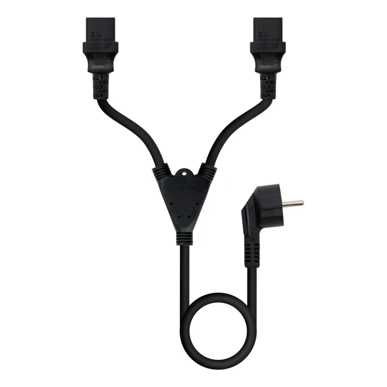 Nanocable 10.22.0100-L300 cabo de energia Preto 3 m CEE7/7 Dispositivo para ligar 2 x C13