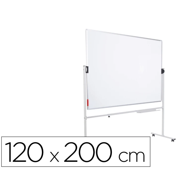 Quadro branco rocada giratorio dupla face aco lacado magnetico com bandejas acessorios 120x90 cm
