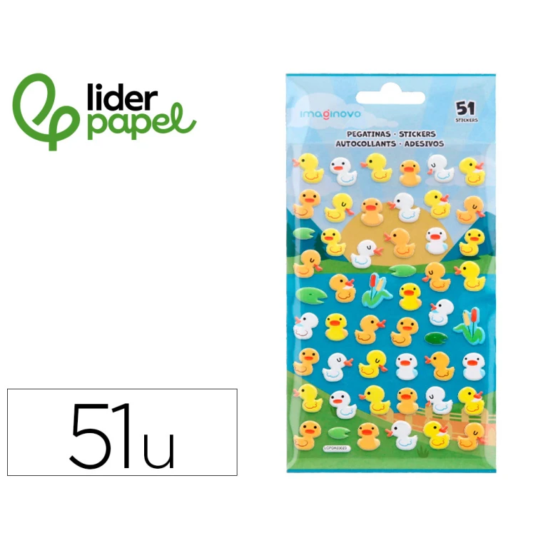 Autocolantes liderpapel cute animals patos com relevo 190x105 mm