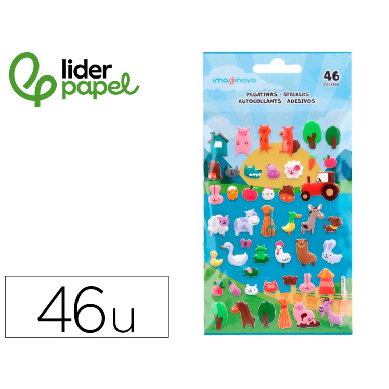 Autocolantes liderpapel cute animals quinta com relevo 190x105 mm