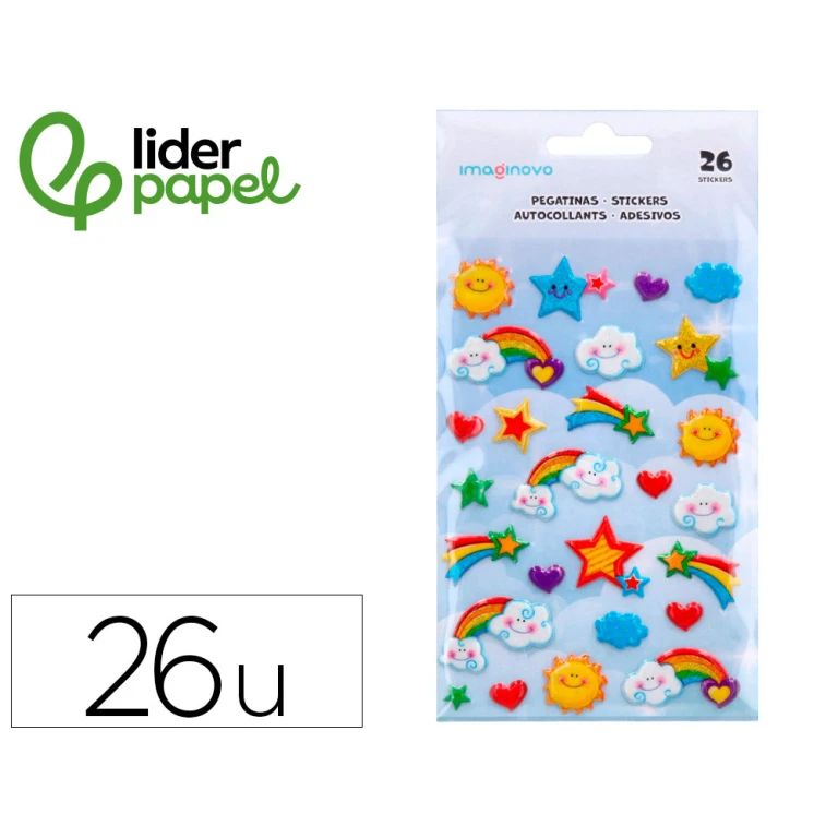 Autocolantes liderpapel arco-iris magic dreams com relevo 190x105 mm