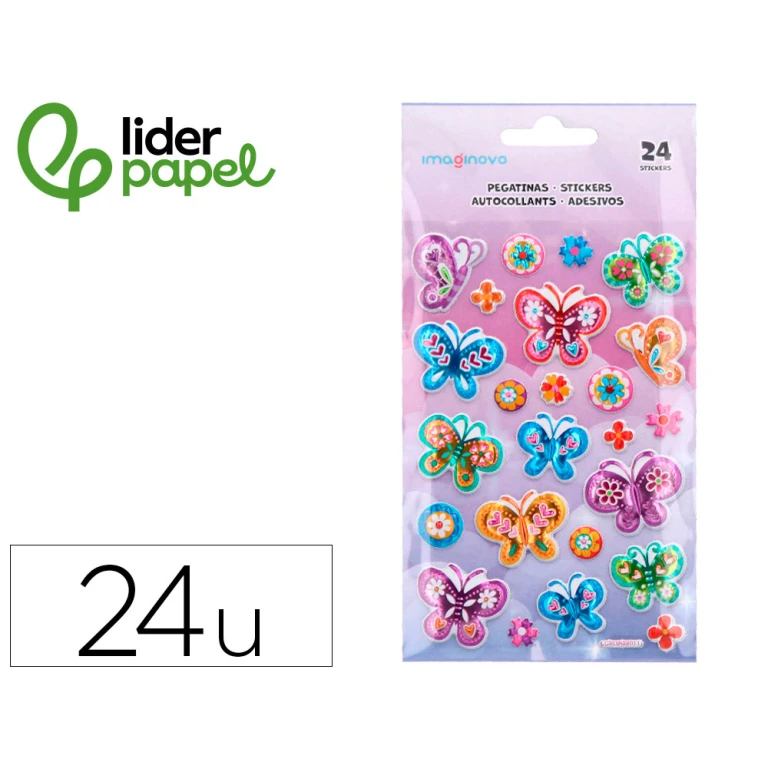 Autocolantes liderpapel borboletas magic dreams com relevo 190x105 mm