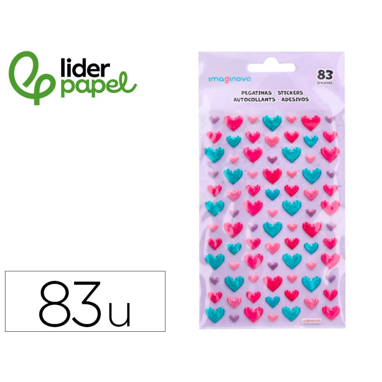 Autocolantes liderpapel coracoes magic dreams com relevo 190x105 mm