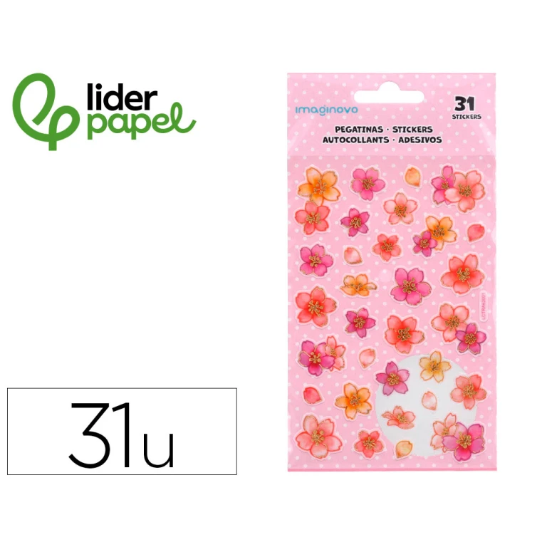 Autocolantes liderpapel flores rosas de papel 190x104 mm