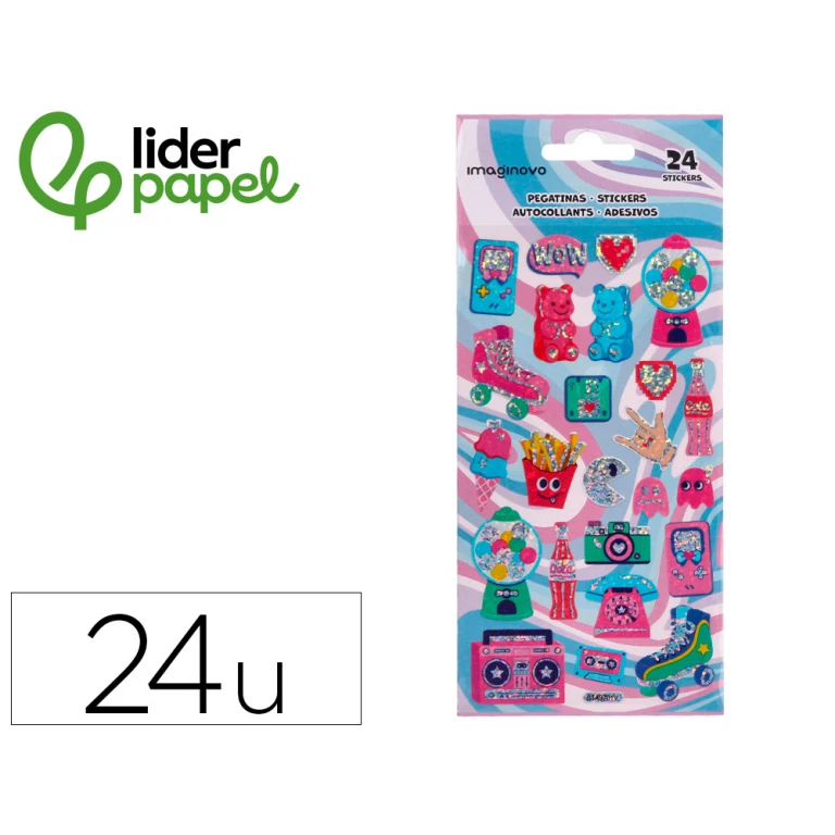 Autocolantes liderpapel desenhos sortidos hobbies com brilho 214x100 mm