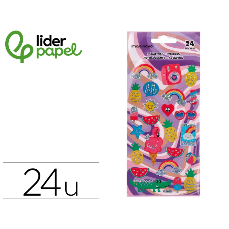 Autocolantes liderpapel desenhos sortidos verao com brilho 214x100 mm